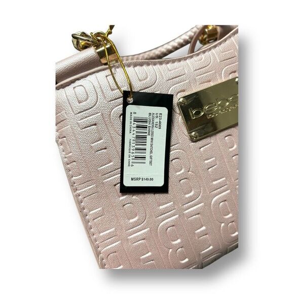 Bebe Alexandra Mini Satchel Gift Set Blush Shine Pink Logo Faux Leather NWT - Picture 11 of 14